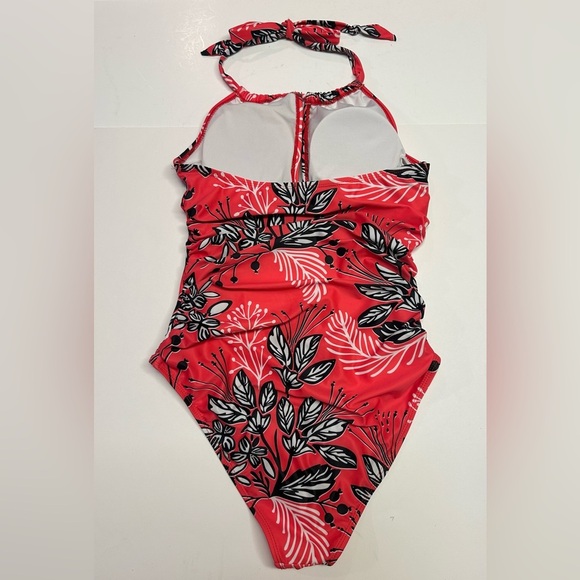 Yonique One Piece Swimsuits Tummy Control Hight Neck Women’s Size S Red Floral‎ - Picture 6 of 7